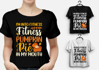 Fitness Pumpkin Pie Thanksgiving T-Shirt Design