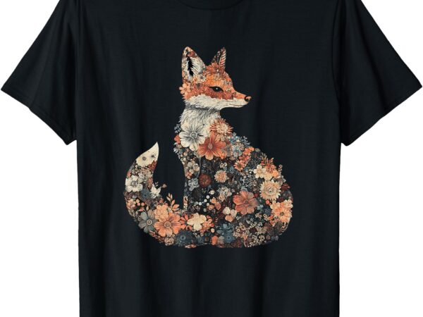 Floral fox t-shirt