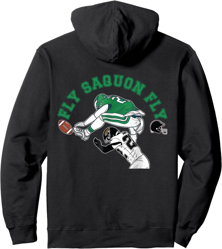 Fly Saquon Fly Eagles Barkley The Reverse Hurdle 2024 Pullover Hoodie