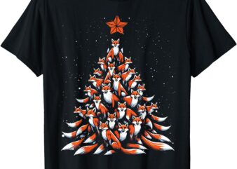 Fox Christmas Tree Fox Xmas Tree Women & Boys T-Shirt