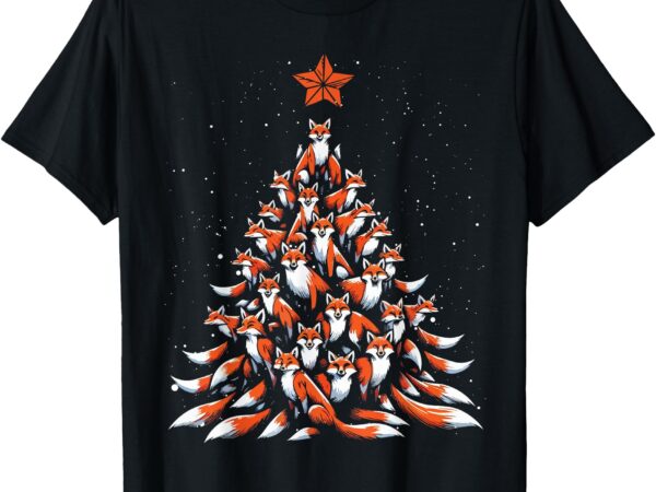 Fox christmas tree fox xmas tree women & boys t-shirt