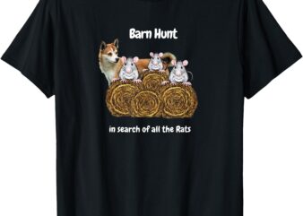 Funny Barn Hunt in search of rats with a Norwegian Lundehund T-Shirt