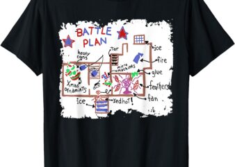 Funny Battle Plan Christmas Home Kids Hand Dawn Alone Xmas T-Shirt