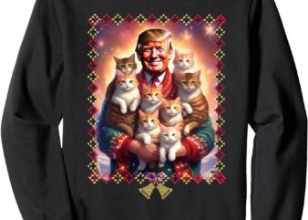 Funny Cat Lover Christmas Sweater Trump Ugly Christmas Sweatshirt