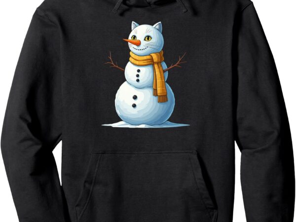 Funny cat snowman scarf christmas womens mens kids pullover hoodie t shirt graphic design