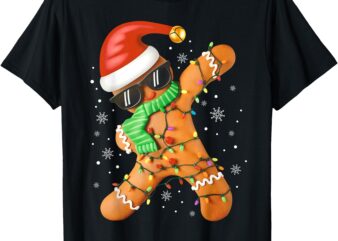 Funny Christmas Boys Kids Dabbing Gingerbread Xmas Pajamas T-Shirt