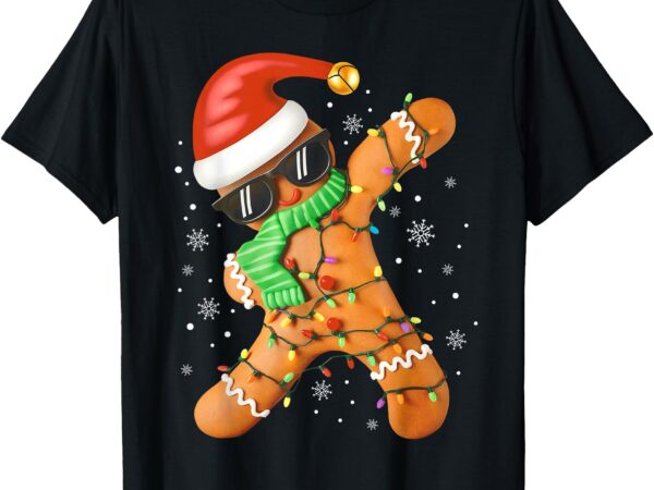 Funny christmas boys kids dabbing gingerbread xmas pajamas t-shirt