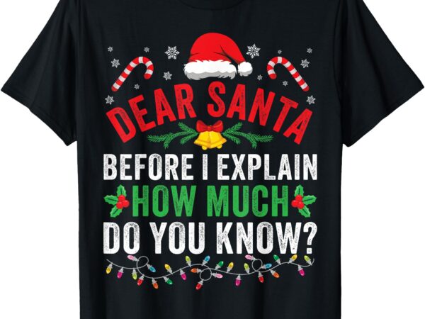 Funny christmas dear santa i can explain kids men women t-shirt