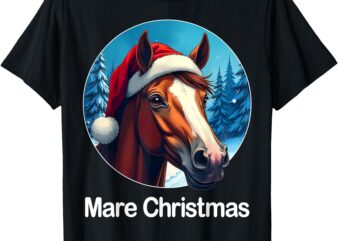 Funny Christmas Mare Horseback Riding Horse Lover Equestrian T-Shirt