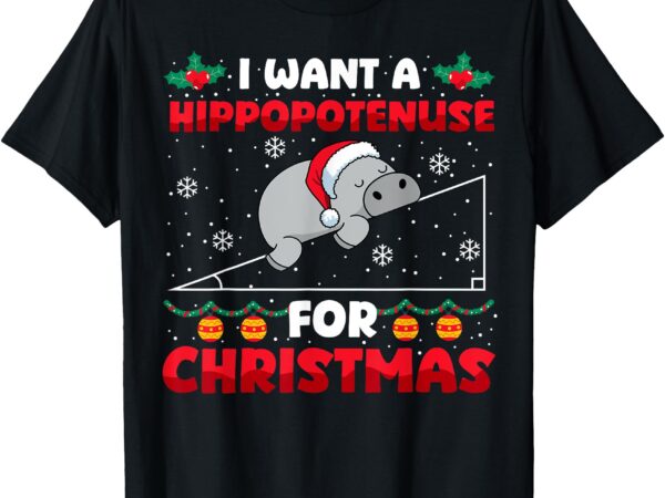 Funny christmas math teacher hippopotenuse math lovers xmas t-shirt