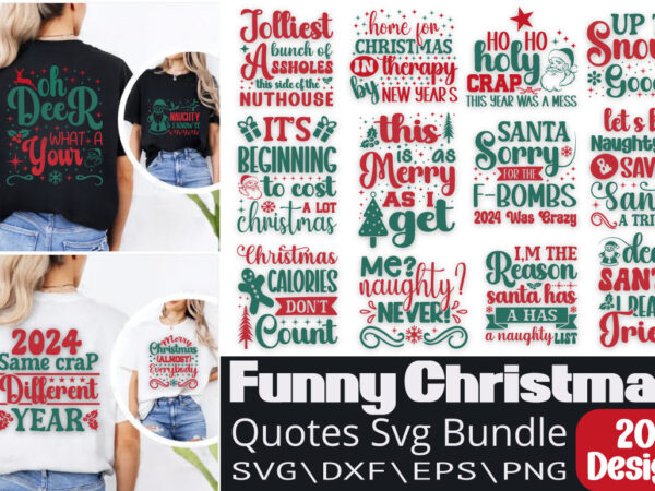 Funny christmas quotes t-shirt bundle funny christmas quotes svg bundle