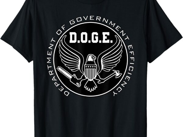 Funny doge (department of government efficiency) parody logo t-shirt