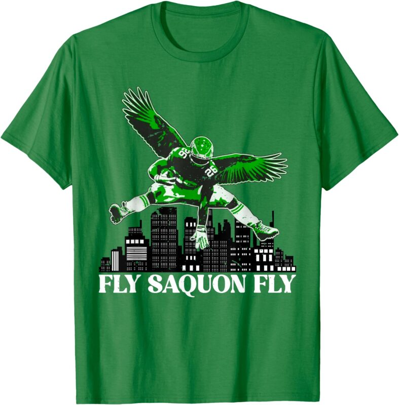 Funny Fly Saquon Tee Vintage Eagles Barkley Jumping Play T-Shirt