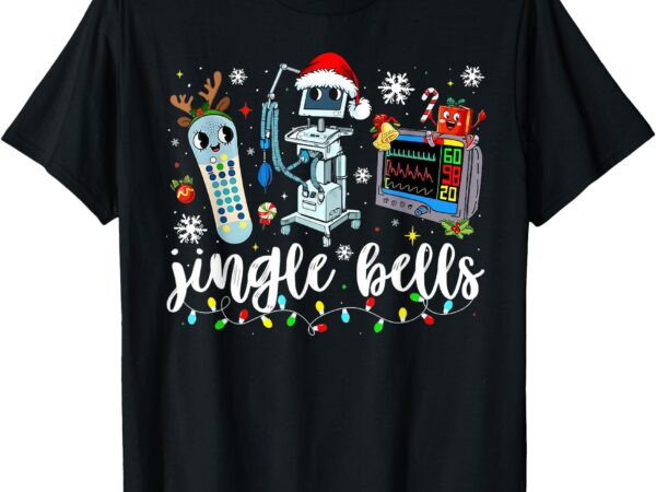 Funny jingle bells telemetry nurse christmas tech nursing t-shirt