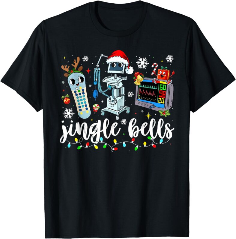 Funny Jingle Bells Telemetry Nurse Christmas Tech Nursing T-Shirt