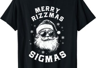 Funny Merry Rizzmas Sigmas Kids Teens School Christmas Santa T-Shirt