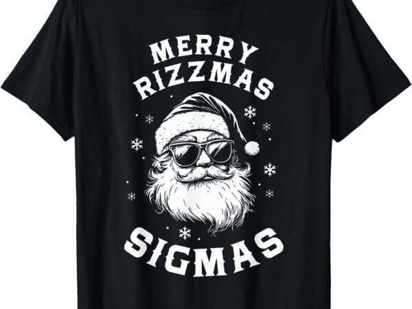 Funny merry rizzmas sigmas kids teens school christmas santa t-shirt