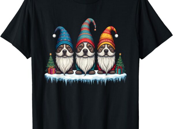 Funny pitbull gnomies christmas gnome womens mens kids t-shirt