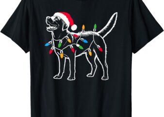 Funny Santa Labrador Retriever Christmas Lights Dog Lover T-Shirt