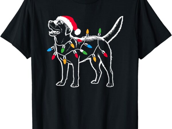 Funny santa labrador retriever christmas lights dog lover t-shirt