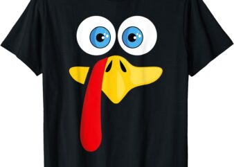 Funny Thanksgiving Turkey Face for Women Kids Men T-Shirt