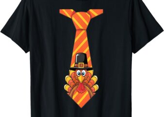 Funny Thanksgiving Turkey Tie Design T-Shirt