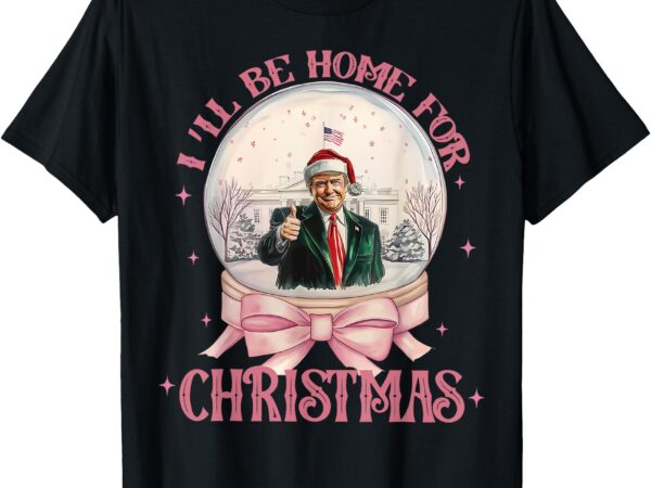 Funny trump 2024 i’ll be home christmas santa xmas pajamas t-shirt