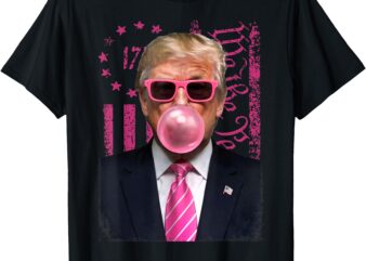 Funny Trump Bubble Gum Pink USA Flag T-Shirt