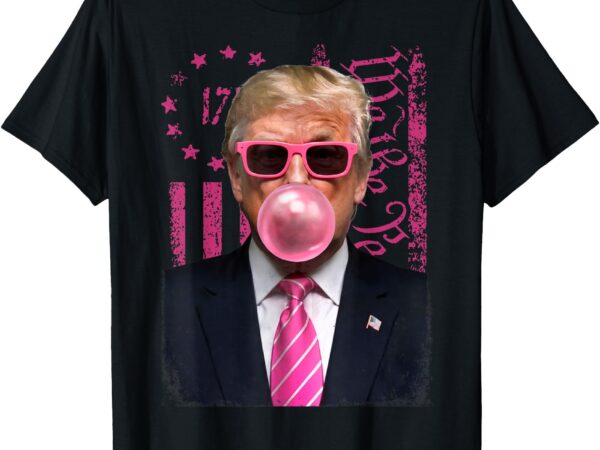 Funny trump bubble gum pink usa flag t-shirt