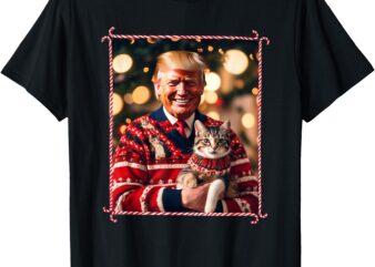 Funny Trump Christmas Sweater for Cat Lovers T-Shirt