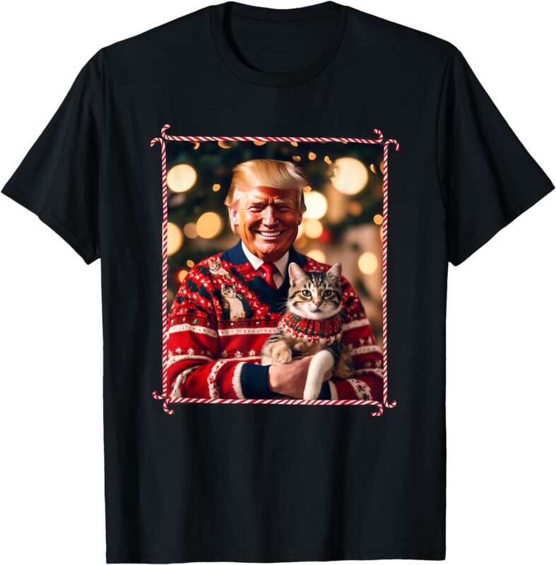 Funny Trump Christmas Sweater for Cat Lovers T-Shirt