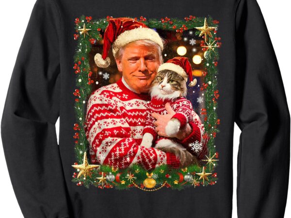 Funny trump christmas sweater for cat lovers ugly xmas sweatshirt