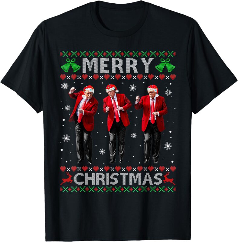 Funny Trump Dance Merry Christmas Ugly Xmas Sweater Pajamas T-Shirt