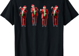 Funny Trump Dance Santa Hat Christmas Xmas Pajamas Holiday T-Shirt