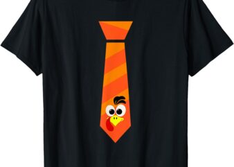 Funny Turkey Face Tie for Thanksgiving T-Shirt