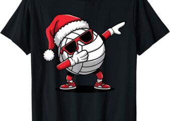 Funny Volleyball Ball Santa Hat Dabbing Xmas Pajamas Boys T-Shirt