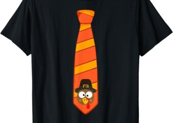 Funny thanksgiving tie with turkey for family dinner T-Shirt