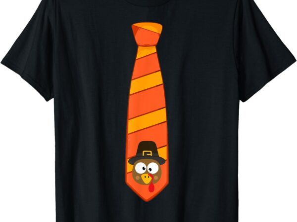 Funny thanksgiving tie with turkey for family dinner t-shirt