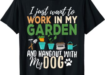 Gardening T-Shirt Dog Lover Gardener Garden Pet Gift Plants T-Shirt