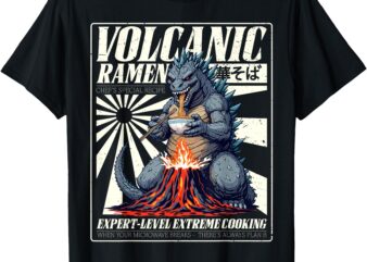 Giant Kaiju Eating Japanese Ramen Monster Lover Birthday T-Shirt