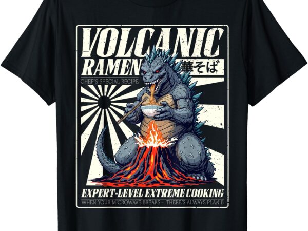 Giant kaiju eating japanese ramen monster lover birthday t-shirt