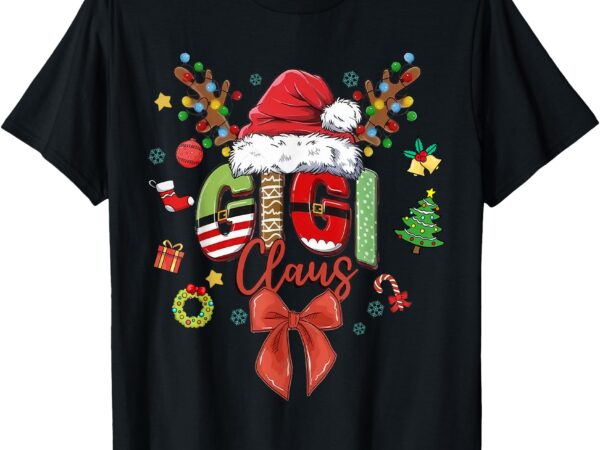 Gigi claus coquette christmas matching family xmas santa hat t-shirt