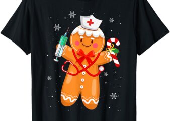 Gingerbread Nurse Christmas Cookies Baking Nursing Costume T-Shirt