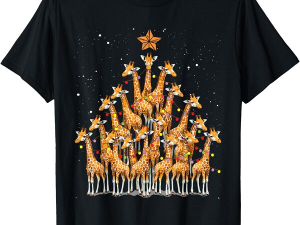 Giraffe christmas tree giraffe xmas tree women & boys t-shirt