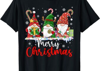 Gnomes Merry Christmas Light Family Gnome Xmas Men Women Kid T-Shirt