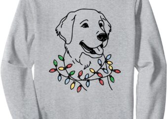 Golden Retriever with Christmas Lights Sweatshirt