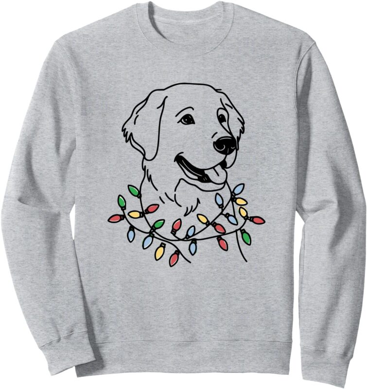 Golden Retriever with Christmas Lights Sweatshirt