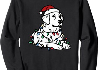 Golden with Christmas Lights & Santa’s Hat Sweatshirt