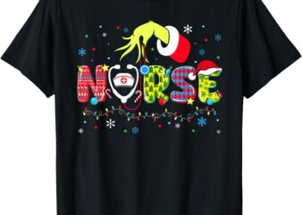 Groovy Nurse Christmas Xmas Santa RN CNA ICU Scurb Men Women T-Shirt