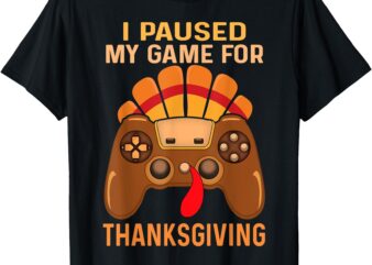 Happy Thanksgiving gaming fall Turkey gamer boys kids men T-Shirt